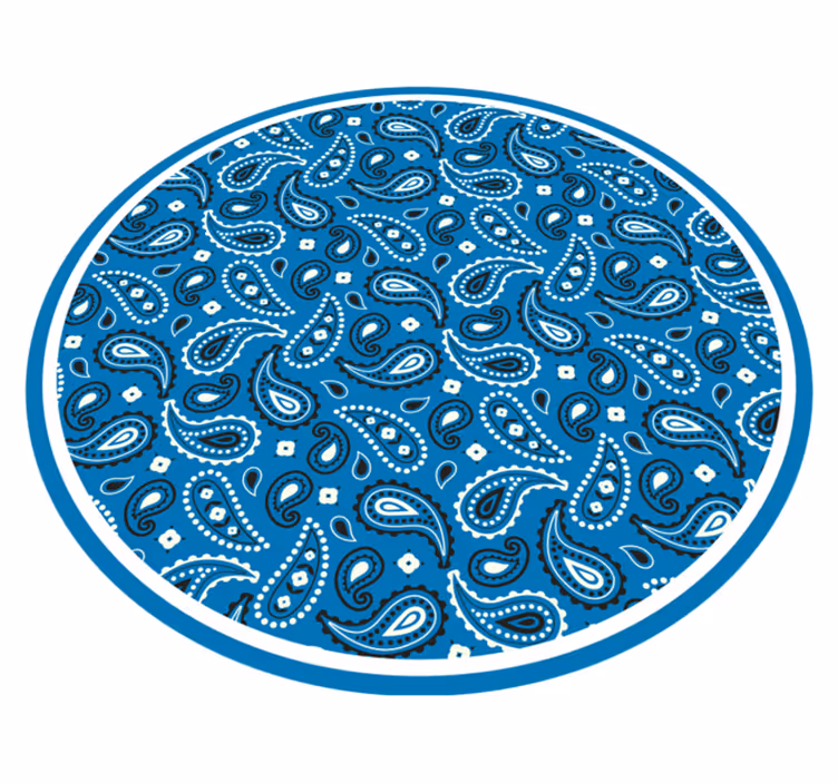 Dywan winylowy etniczny niebieski nadruk paisley - TenStickers