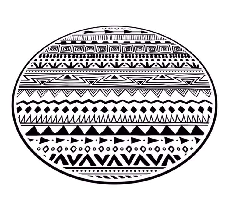 Dywan winylowy etniczny wzory czarno-białe - TenStickers