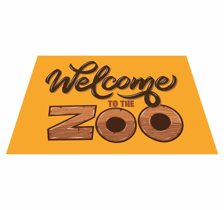 Dywan winylowy z imieniem witamy w zoo - TenStickers