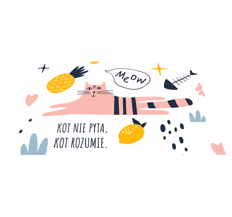 Dywan winylowy zwierzęta Kot wszystko rozumie - TenStickers