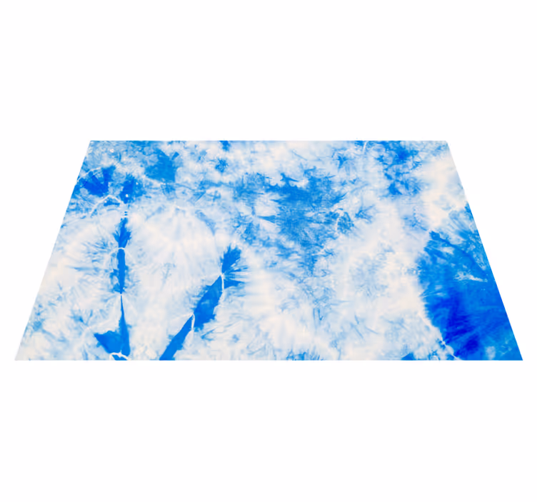 Dywan winylowy do salonu niebieski tie-dye - TenStickers