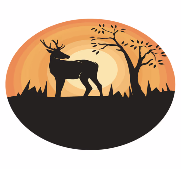 Dywan winylowy retro z sylwetką spokojnego jelenia - TenStickers