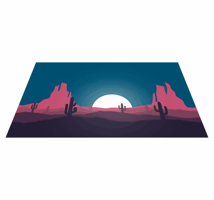 Dywan winylowy natura scena zachodu słońca na pustyni - TenStickers