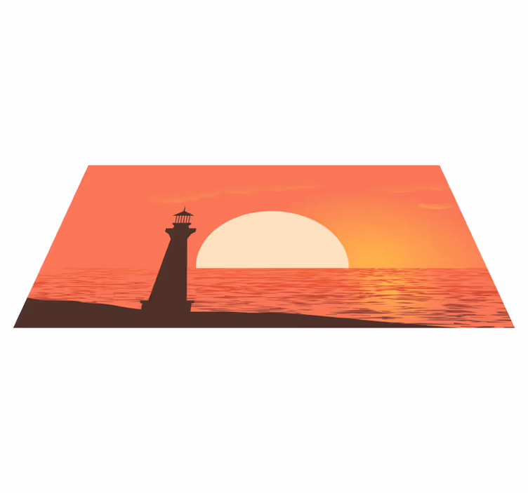 Dywan winylowy natura widok na zachód słońca nad wybrzeżem - TenStickers