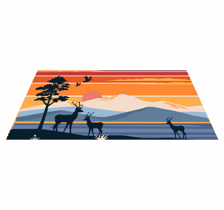 Dywan winylowy natura scena zachodu słońca na pustkowiu - TenStickers