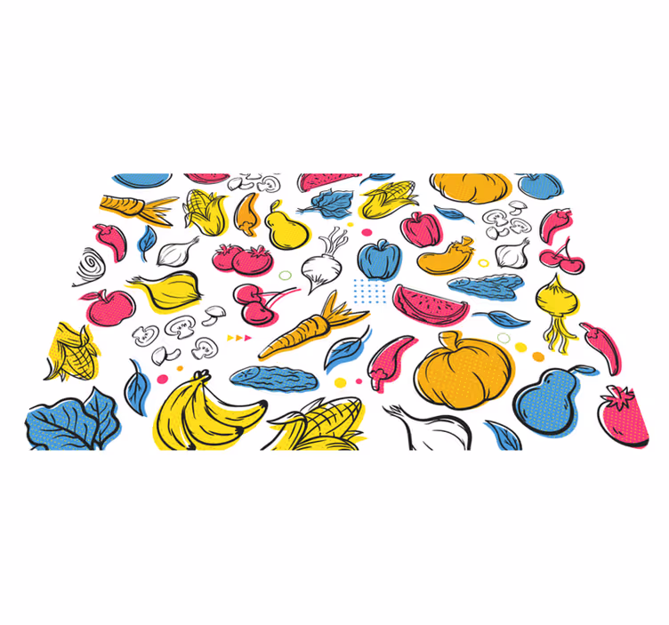 Dywan winylowy do kuchni żywa ilustracja owoców - TenStickers