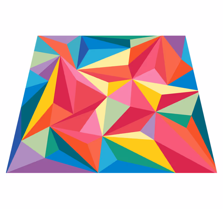 Dywan winylowy wzór geometryczny żywe, kolorowe elementy - TenStickers