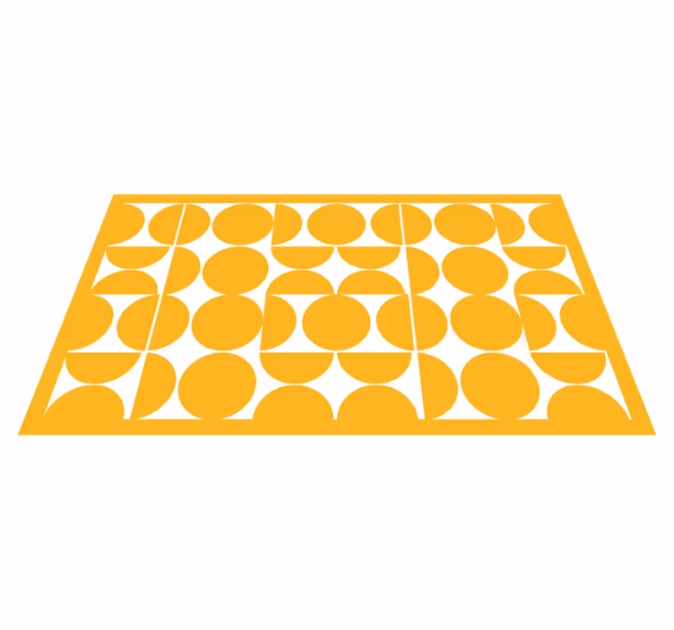 Dywan winylowy wzór geometryczny żółty motyw koła - TenStickers