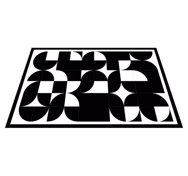 Czarne kółka geometryczne dywany ze wzorem artystycznym - TenStickers