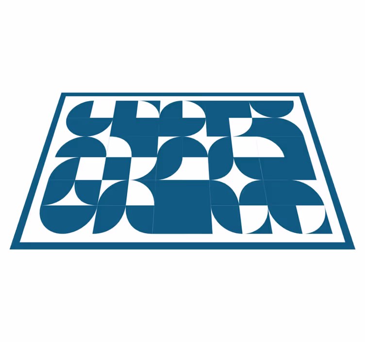Dywan winylowy wzór geometryczny niebieski abstrakcyjny - TenStickers