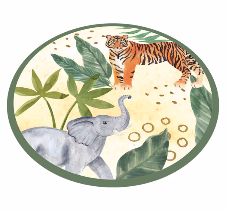 Dywan winylowy zwierzęta Akwarela zwierząt safari - TenStickers