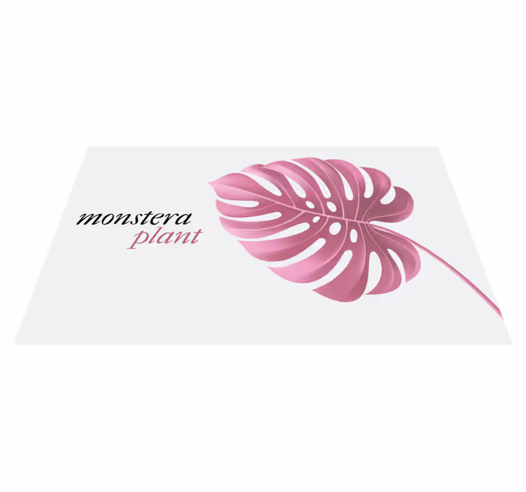 Dywan winylowy w kwiaty i rośliny monstera różowa - TenStickers