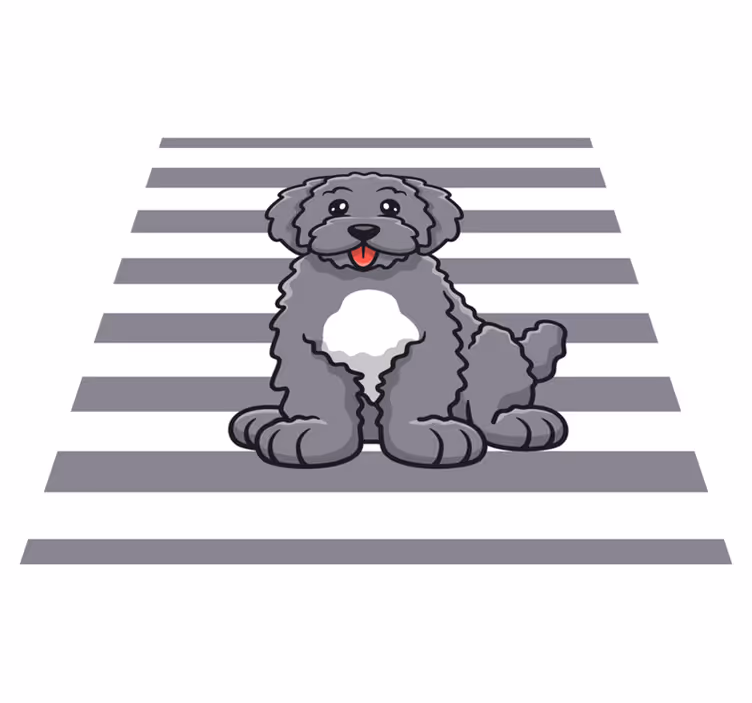Dywan winylowy zwierzęta słodka ilustracja psa - TenStickers
