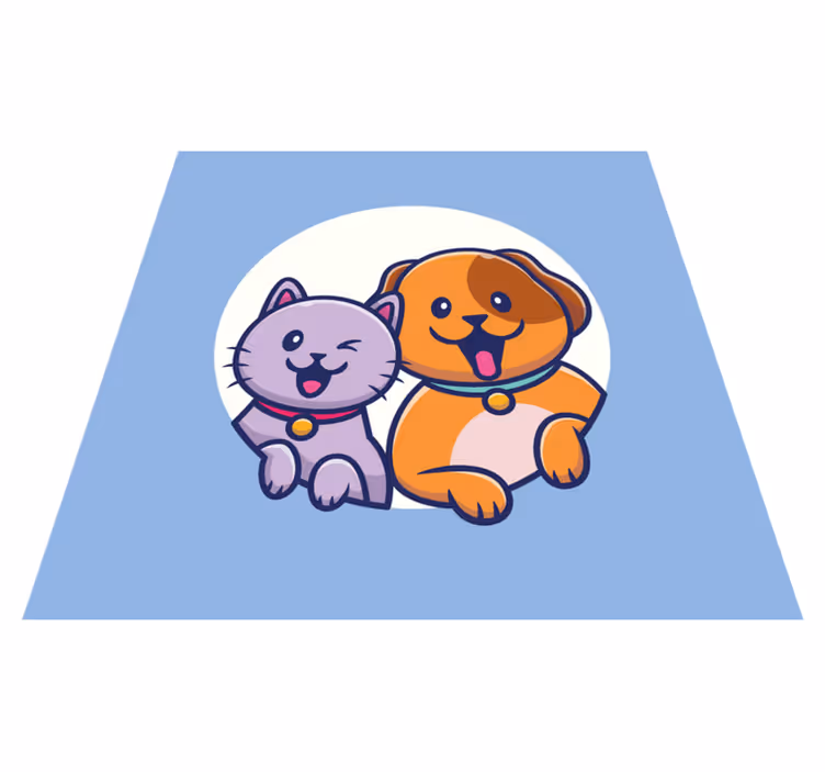 Dywan winylowy zwierzęta słodki duet zwierząt - TenStickers