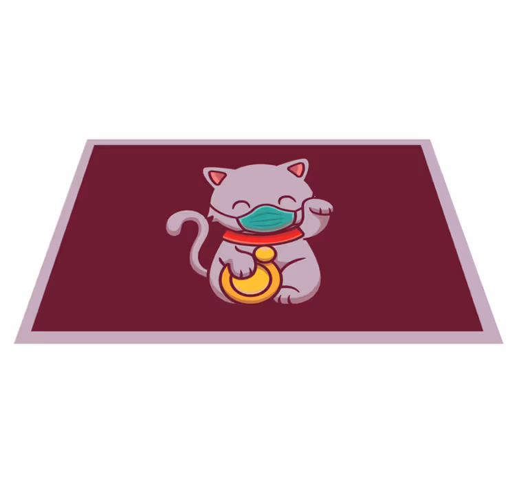 Dywan winylowy zwierzęta kot w masce - TenStickers