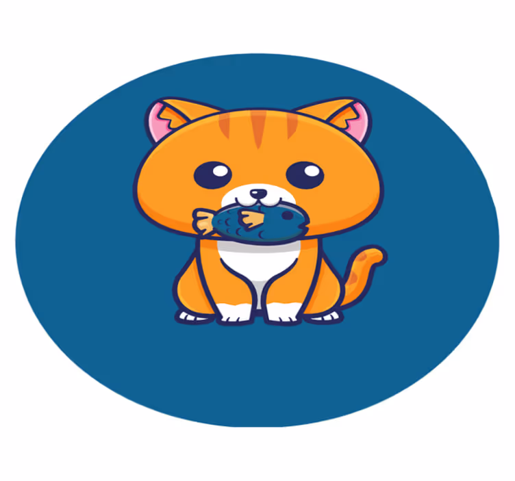 Dywan winylowy zwierzęta kreskówka koci krąg - TenStickers