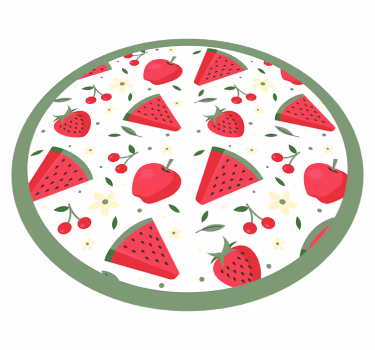 Dywan winylowy do kuchni wzór kwiatowy z owocami - TenStickers