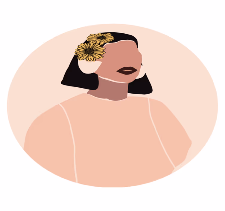 Dywan winylowy w kwiaty i rośliny portret kwiatowy - TenStickers