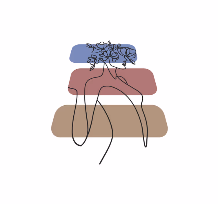 Minimalistyczny dywan winylowy wdzięczny zarys botaniczny - TenStickers