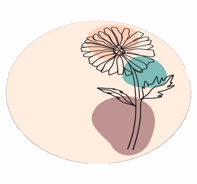 Dywan winylowy w kwiaty i rośliny elegancka sylwetka kwiatów - TenStickers