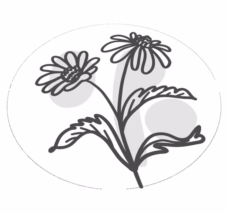 Okrągły dywan winylowy stylowy motyw kwiatowy - TenStickers