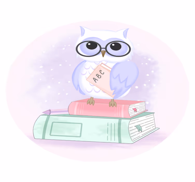 Dywan winylowy zwierzęta ilustracja inteligentnej sowy - TenStickers