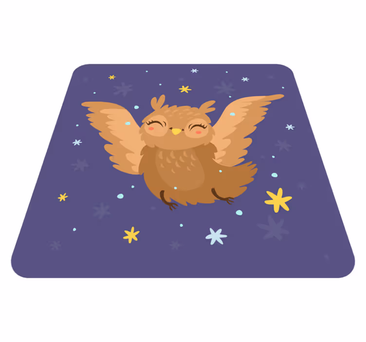 Dziecięcy dywan winylowy wesoła sowa - TenStickers