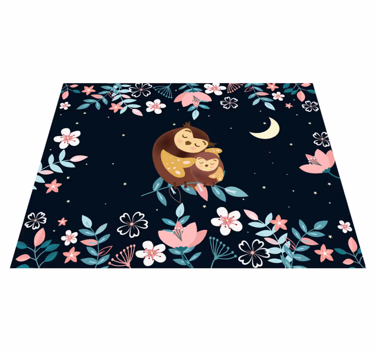 Dywan winylowy zwierzęta mama sowa kocha - TenStickers