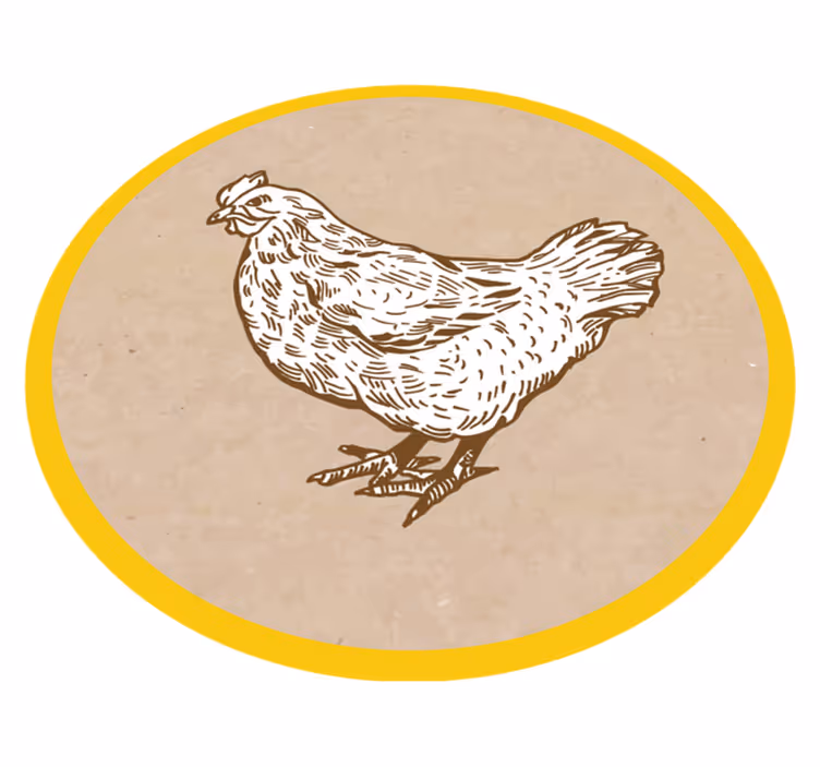 Dywan winylowy zwierzęta ilustracja kurczaka - TenStickers