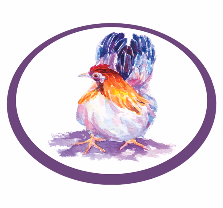 Dywan winylowy zwierzęta kolorowy kurczak coq - TenStickers