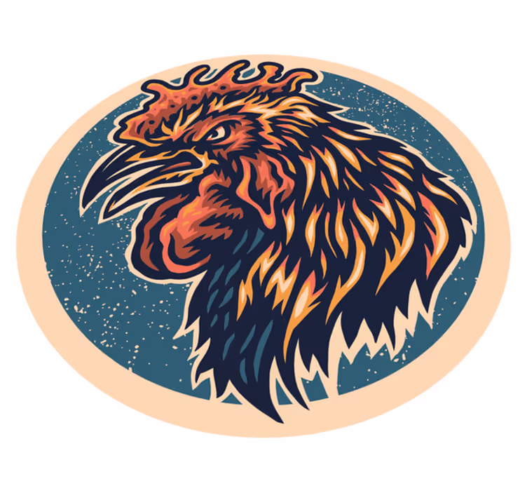 Dywan winylowy dla nastolatków ilustracja głowy koguta - TenStickers