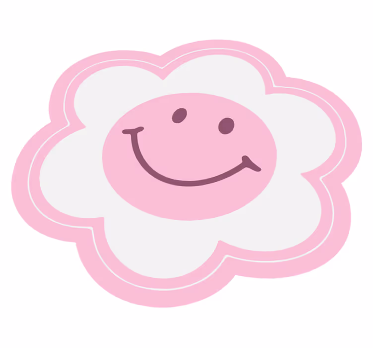 Dywan winylowy dla nastolatków emblemat kwiatowy uśmiechu - TenStickers