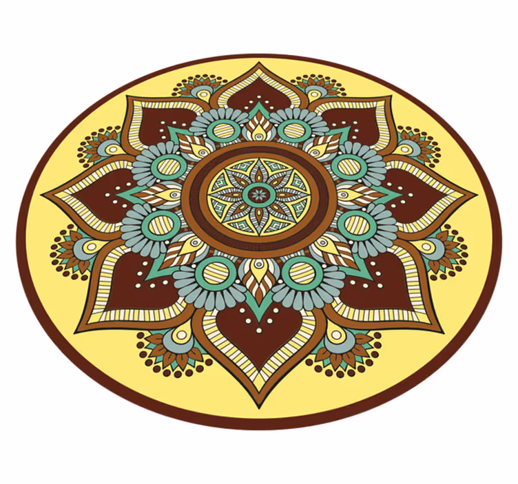 Dywan winylowy z mandalą kolorowy ozdobny wzór - TenStickers