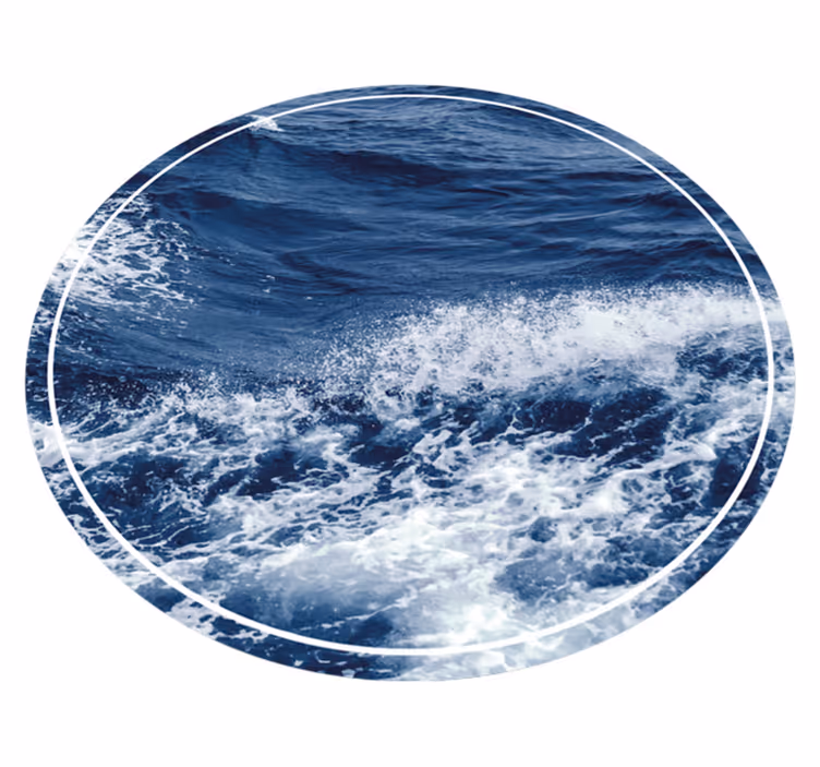 Okrągły dywan winylowy ruch fal oceanicznych - TenStickers