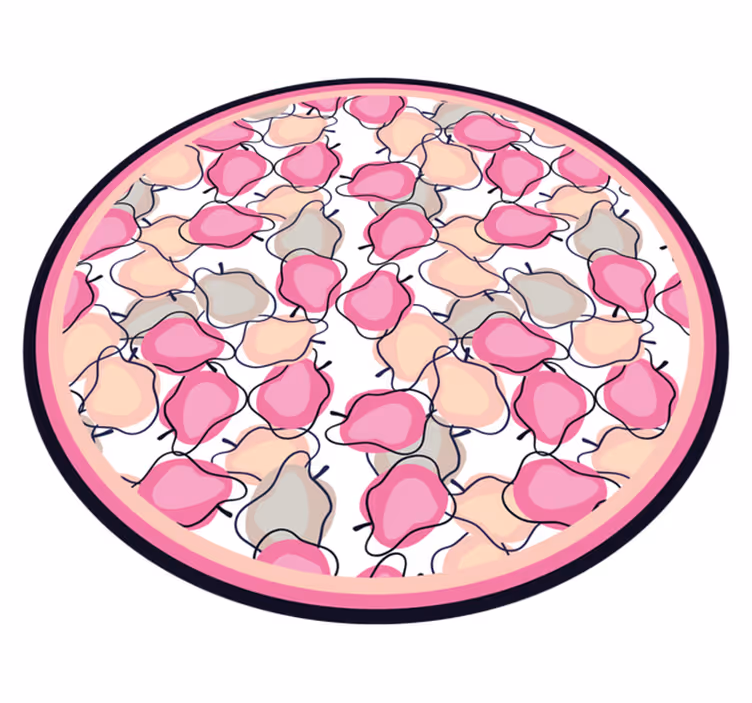 Dywan winylowy do kuchni różowe owoce w aranżacji - TenStickers