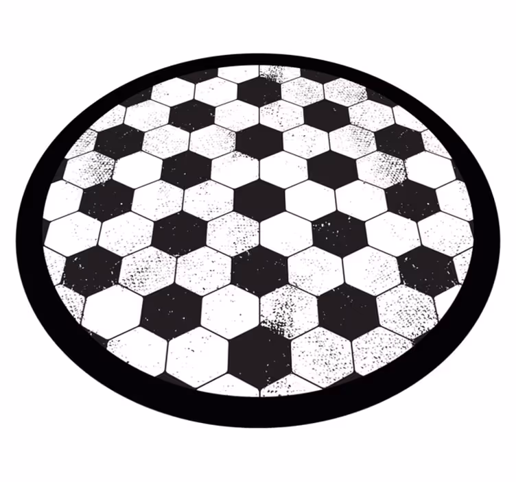Dywan winylowy wzór geometryczny heksagonalny czarny - TenStickers