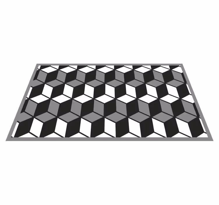 Dywan winylowy wzór geometryczny wzór sześcienny - TenStickers