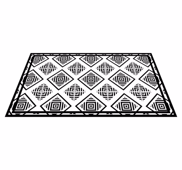 Dywan winylowy wzór geometryczny motywy monochromatyczne - TenStickers