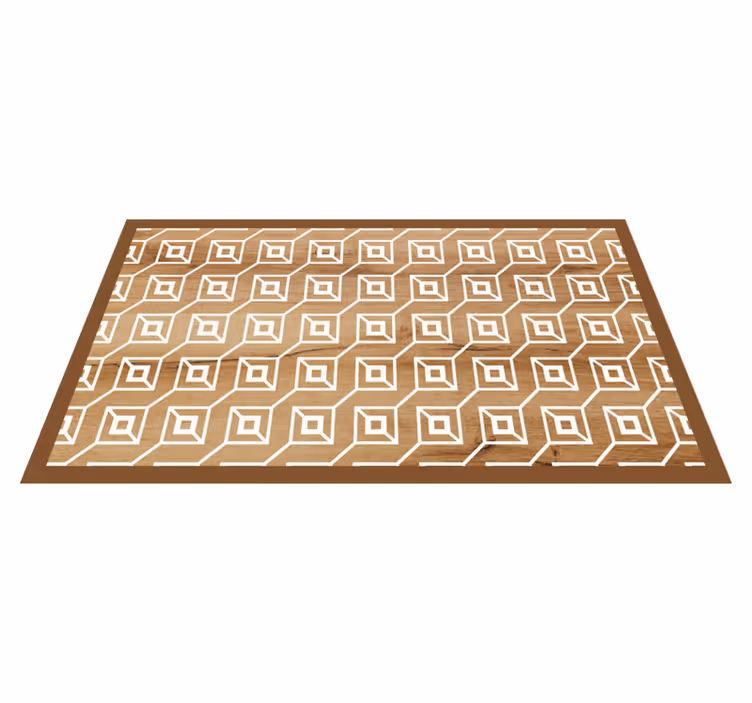 Dywan winylowy drewno motywy geometryczne - TenStickers