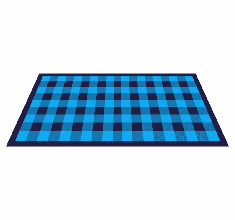 Dywan winylowy wzór geometryczny motyw kratki błękitnej - TenStickers