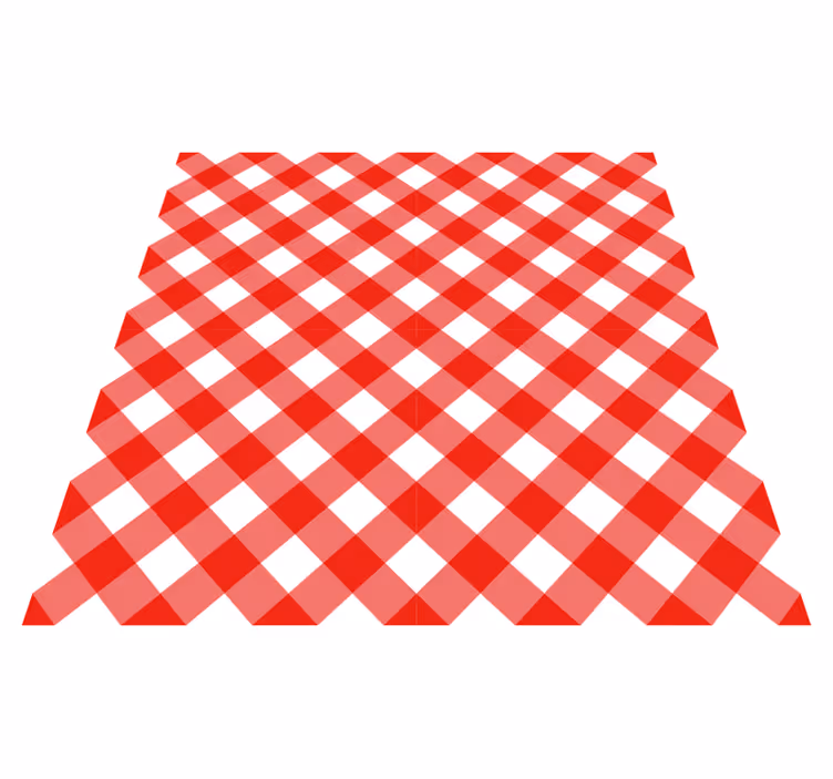 Dywan winylowy w paski motyw w kratkę karminową - TenStickers