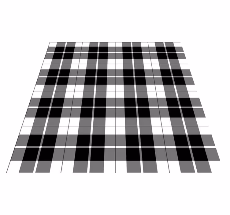 Dywan winylowy wzór geometryczny w czarno-białą kratkę - TenStickers