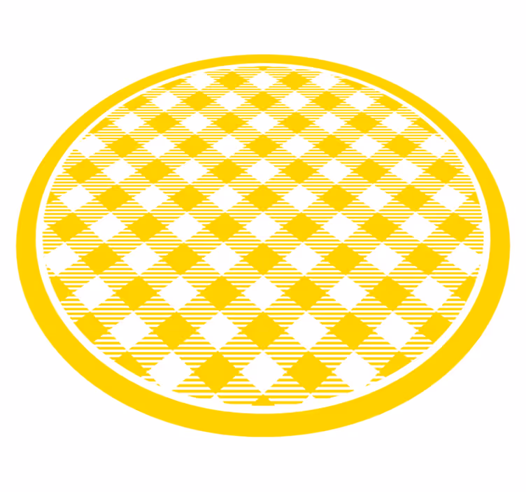 Okrągły dywan winylowy żółty emblemat diamentowy - TenStickers