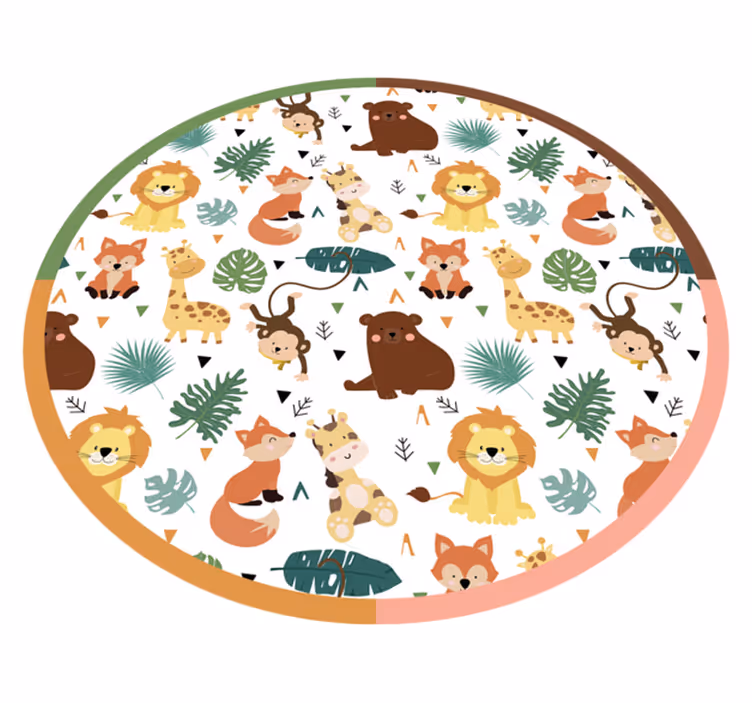 Dywan winylowy zwierzęta kolorowi przyjaciele dżungli - TenStickers
