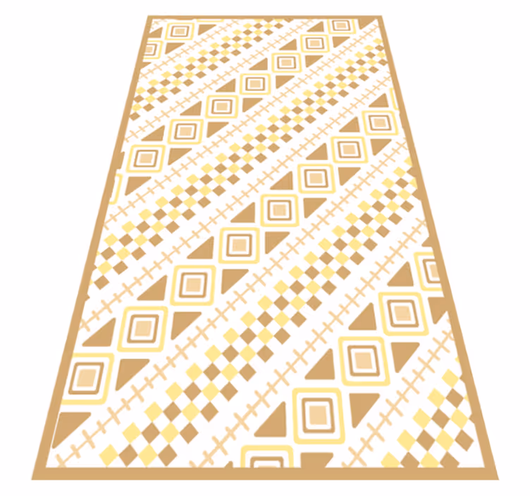 Dywan winylowy wzór geometryczny żółta mozaika - TenStickers