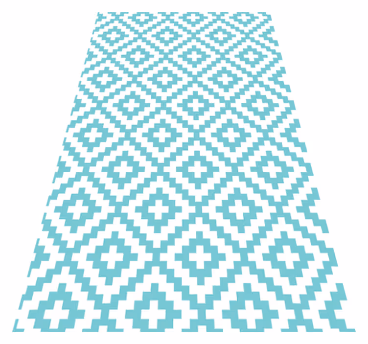 Dywan winylowy wzór geometryczny motyw turkusowy - TenStickers