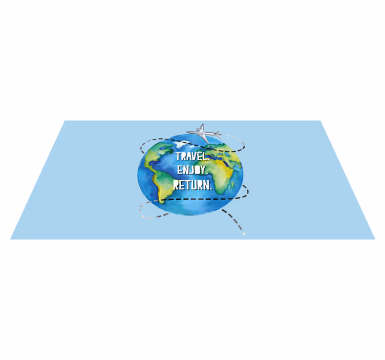 Dywan winylowy mapa świata travel enjoy return - TenStickers