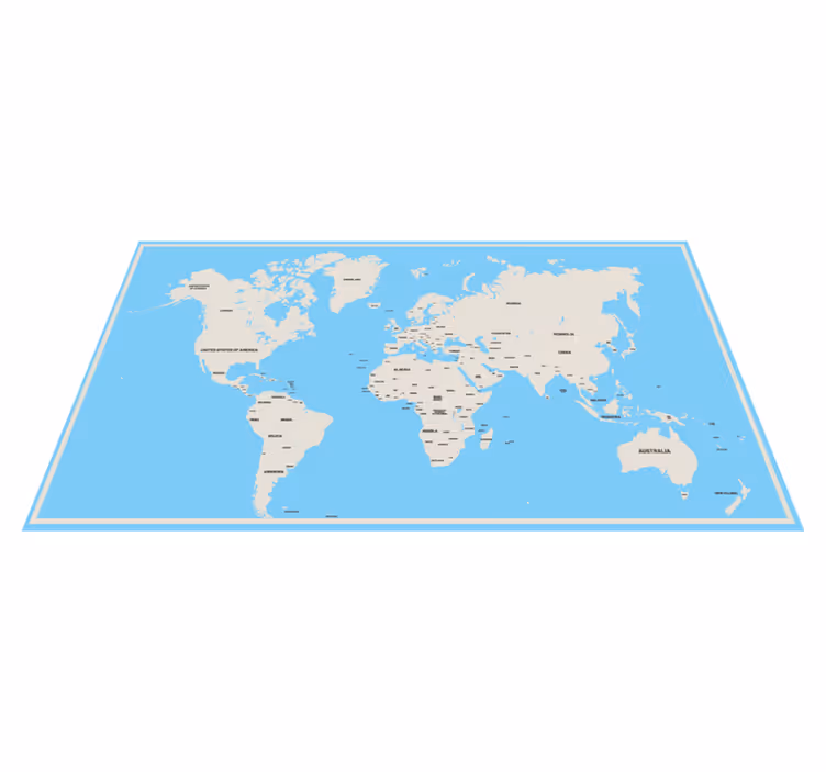 Dywan winylowy mapa świata globalny prosty projekt - TenStickers