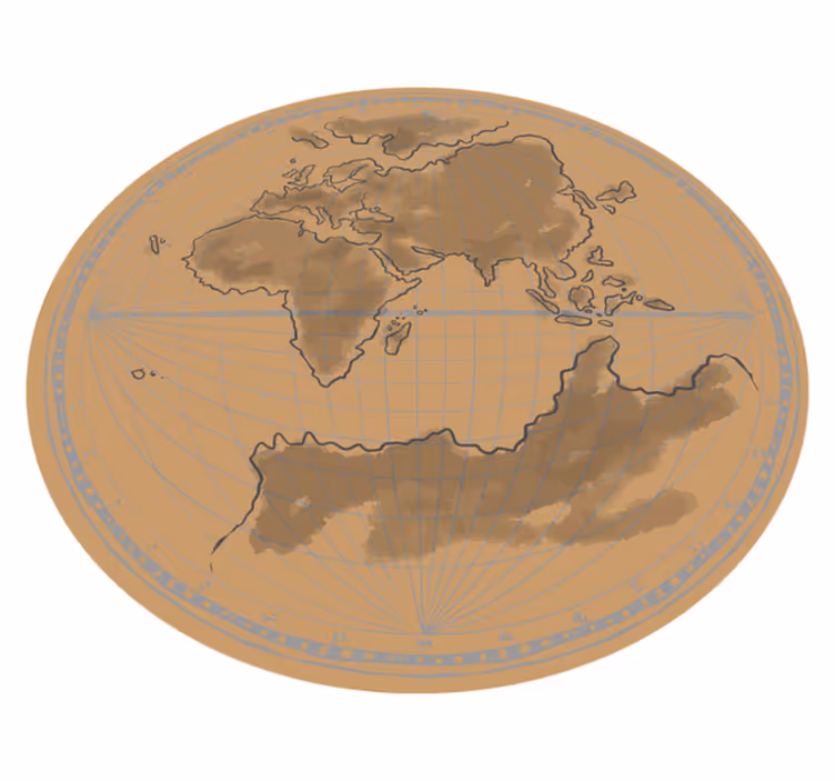 Dywan winylowy mapa świata kontur mapy globalnej - TenStickers