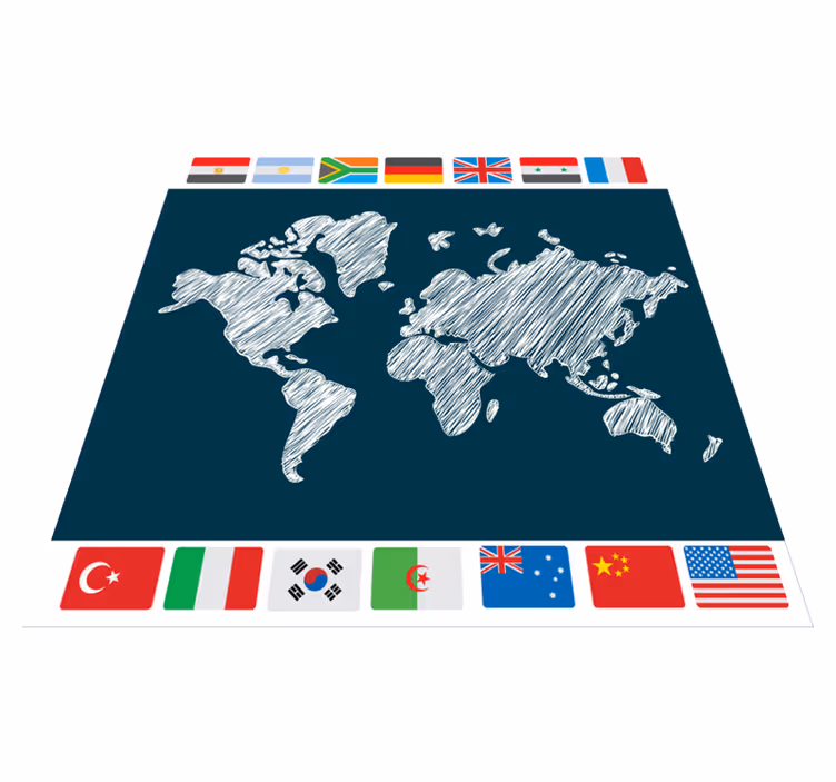 Dywan winylowy mapa świata dzieło sztuki globalnej - TenStickers